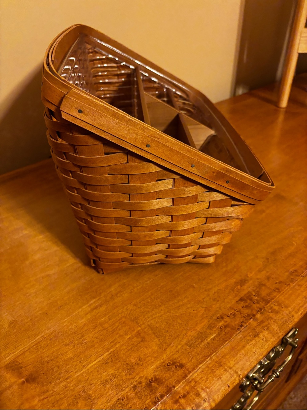 Longaberger Large Desktop Basket with Wooden Divider - Picture 6 of 7